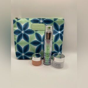 Clinique Brightening Skincare Set Even Better Clinical All About Eyes-Floral Bag